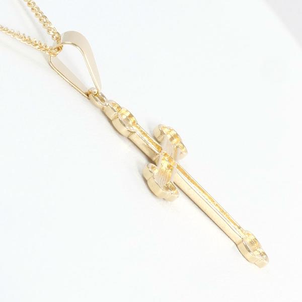Cross-Motif Necklace in K18 Yellow Gold for Women