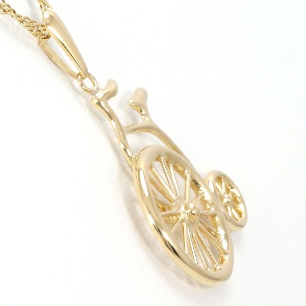 Antique Bicycle Motif Necklace, K18 Yellow Gold for Women