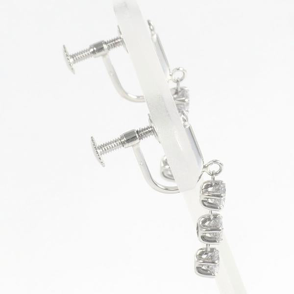PT900 Platinum Earrings with Diamonds (1.0ct Total), Weighing Approx. 1.7g (Pre-loved)