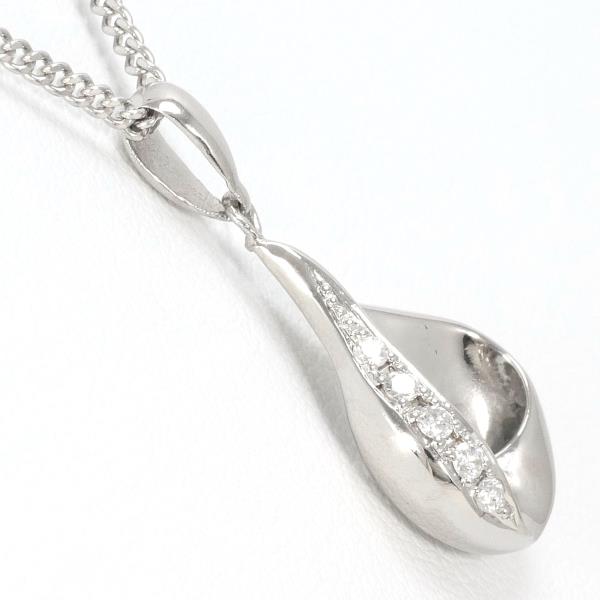 Platinum PT900 & PT850 Diamond Necklace, 0.05ct Diamond, Total Weight Approx 5.3g, Length Approx 42cm