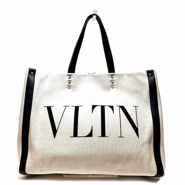 Valentino Canvas Leather Tote Bag