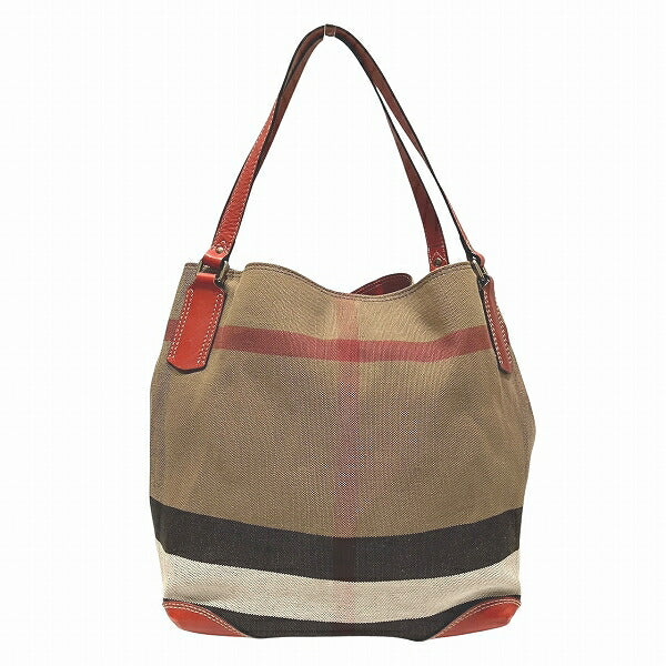 Burberry Leather Canvas Tote Bag