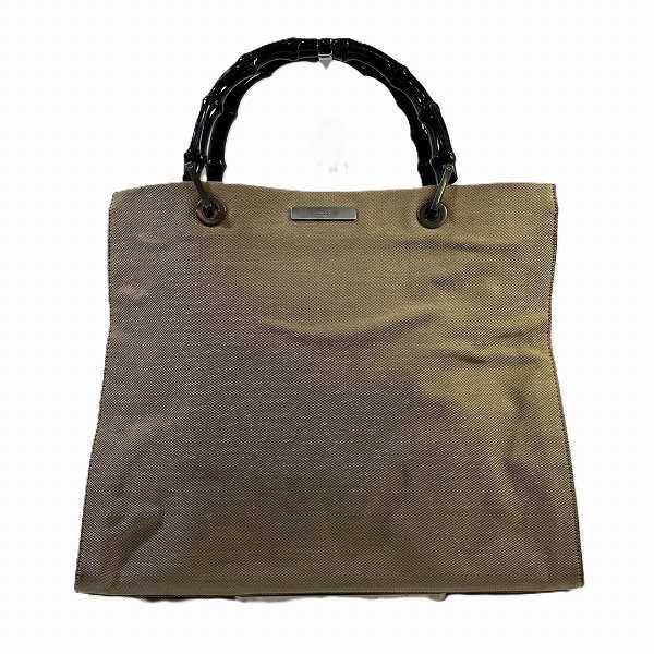 Gucci Bamboo Nylon Canvas Tote Bag
