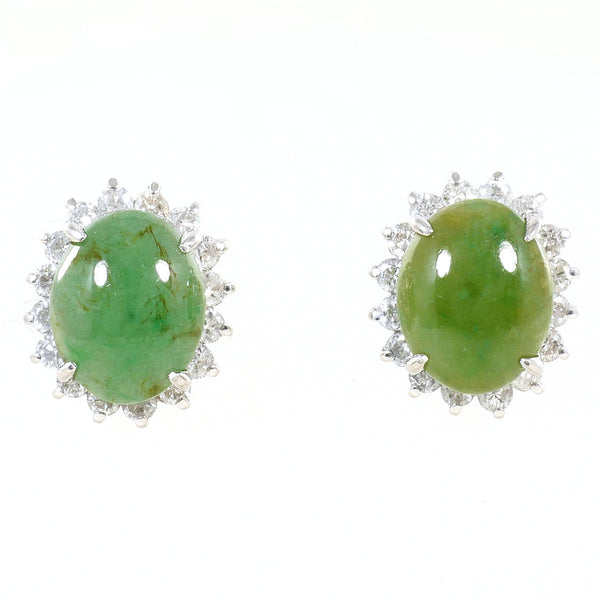 Platinum Jade Diamond Earrings