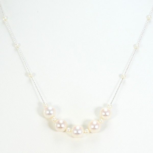 14K White Gold Pearl Necklace