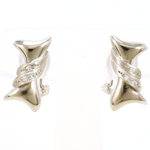 Platinum White Gold Diamond Clip Earrings