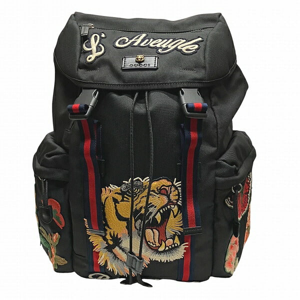 Gucci Embroidery Tiger Canvas Backpack