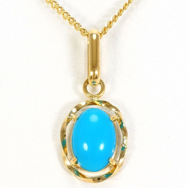 Au750 Yellow Gold Turquoise Necklace