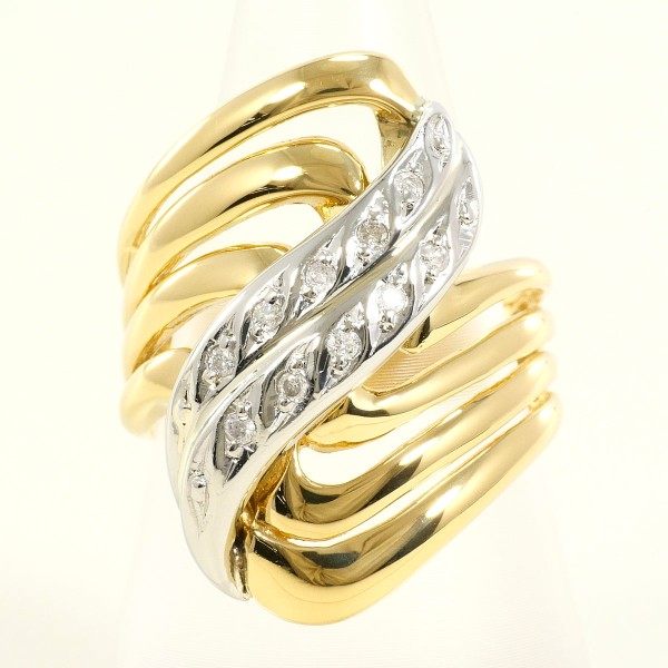 Pt900 Au750 Diamond Ring