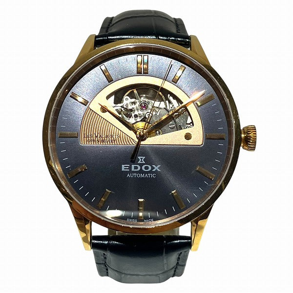 Edox Les Vauberts Open Heart Stainless Steel Mens Wristwatch