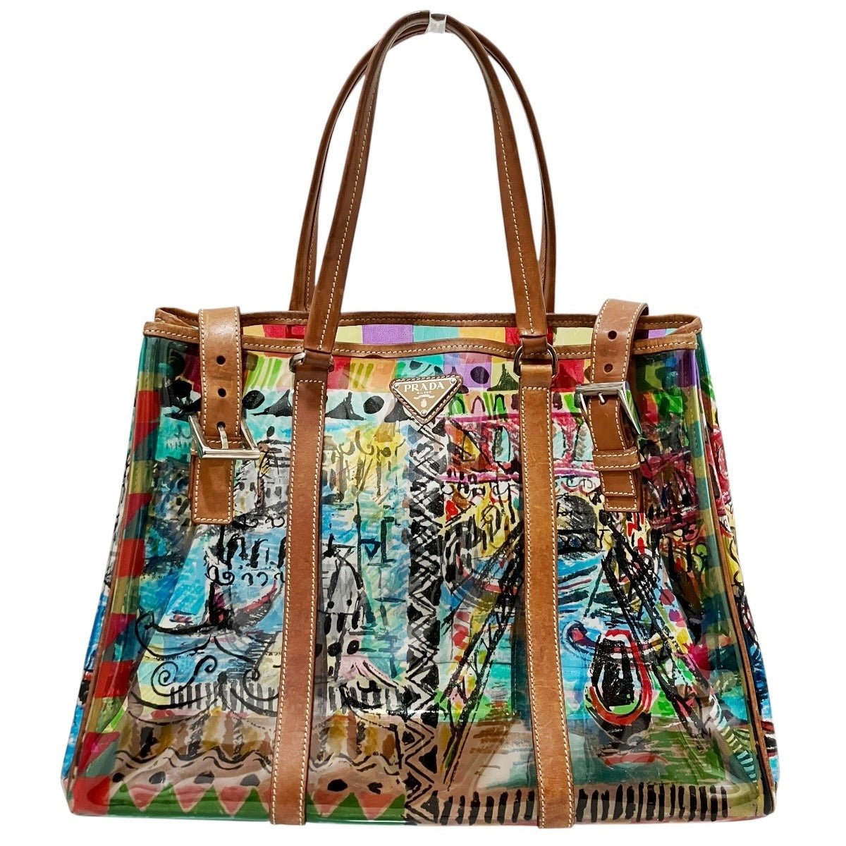 Prada Plastic Leather Tote Bag