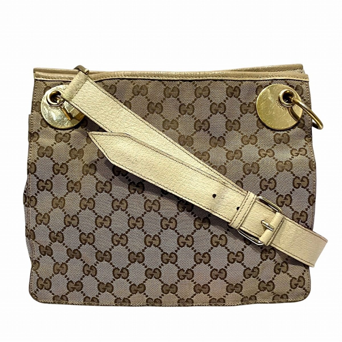 Gucci GG Canvas Leather Shoulder Bag
