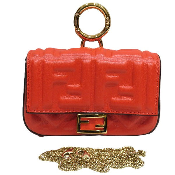 Fendi Nano Baguette Leather Shoulder Bag
