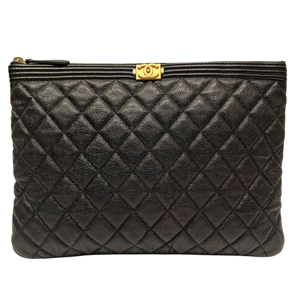 Chanel Boy Caviar Clutch Bag