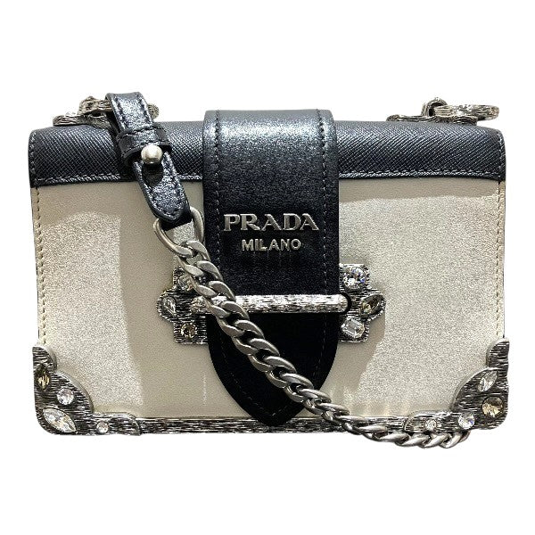 Prada Cahier Leather Shoulder Bag