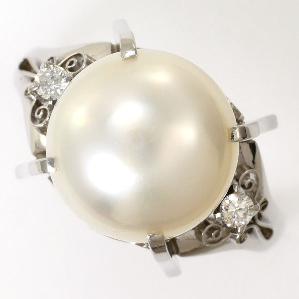Platinum South Sea Pearl Diamond Ring