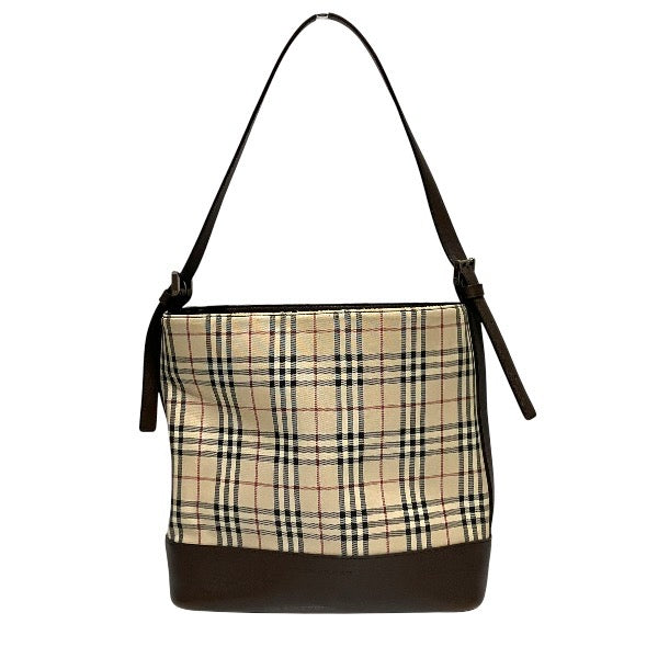 Burberry Nova Check Nylon Canvas Leather Shoulder Bag