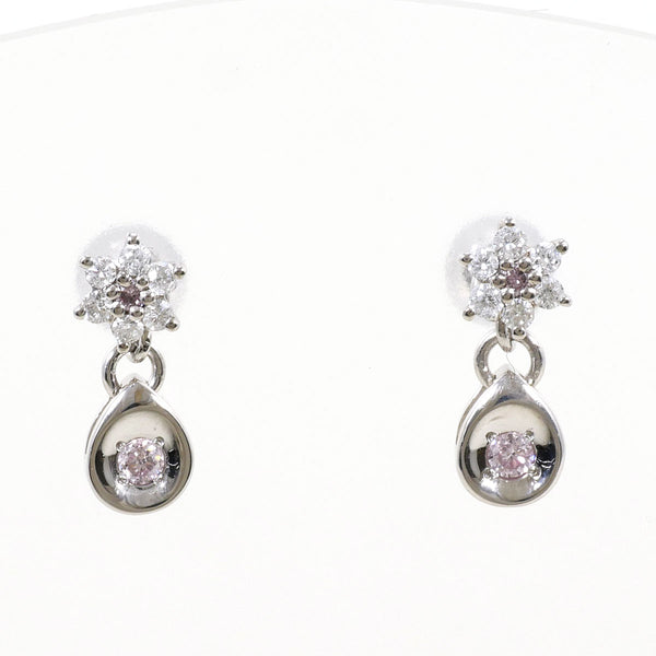 Au750 White Gold Pink Diamond Diamond Earrings