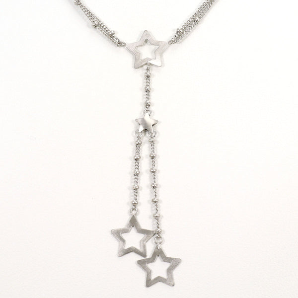 Au750 White Gold Star Necklace