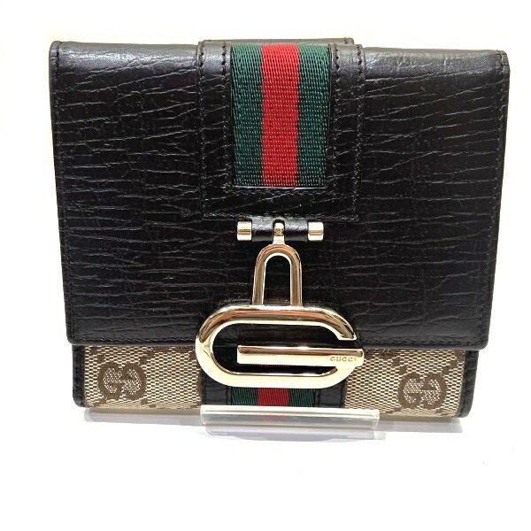 Gucci Sherry Leather Canvas Wallet
