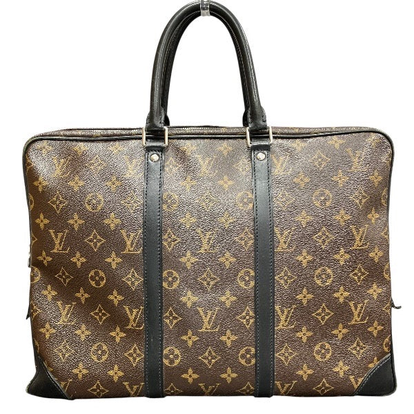 Louis Vuitton Porte Documents Voyage Monogram Macassar Briefcase