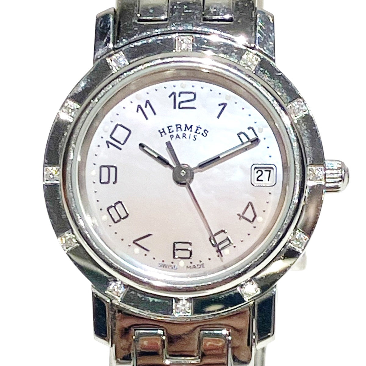 Hermes Clipper Nacre Stainless Steel Watch