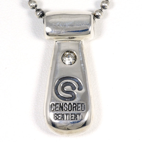 Censored Sentient Silver Synthetic Stone Necklace