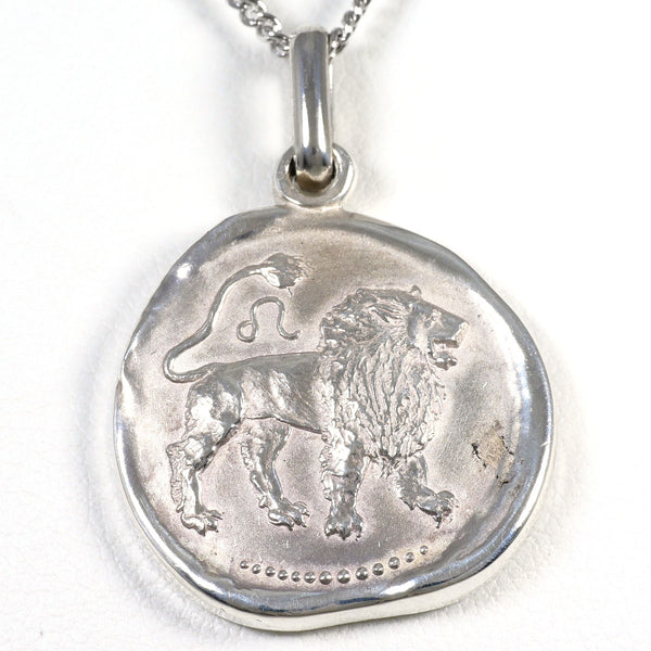Silver Lion Pendant Necklace