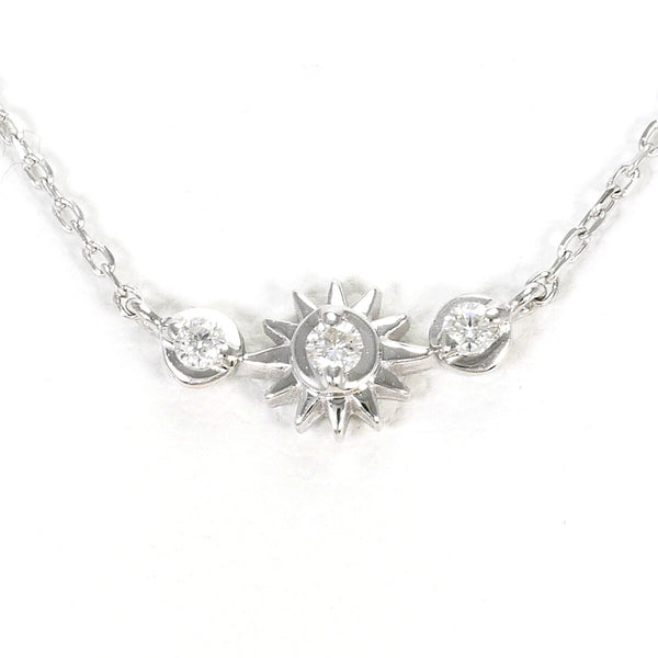 STAR JEWELRY K10 White Gold Diamond Necklace