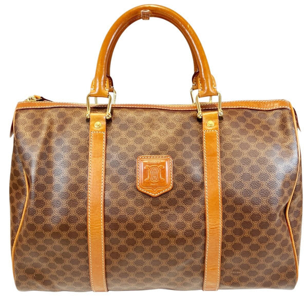 CELINE Macadam Coated Canvas Boston Bag