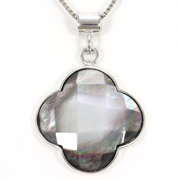 Silver Shell Clover Necklace