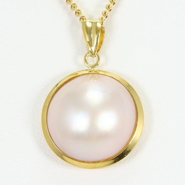 Au750 Yellow Gold Mabe Pearl Necklace