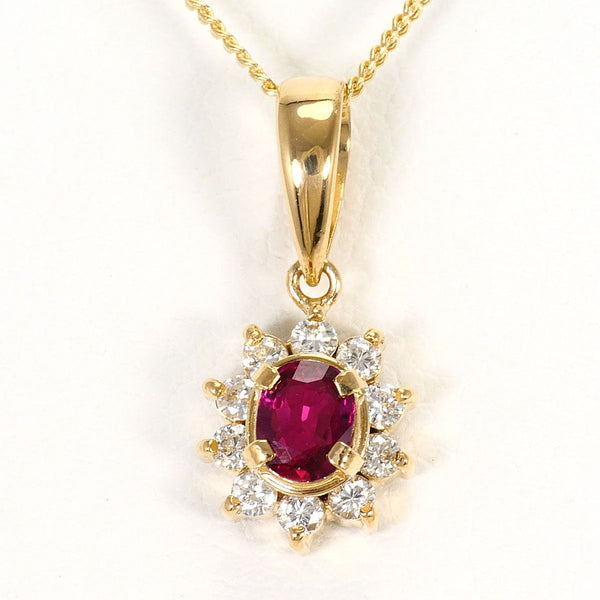 Au750 Ruby Diamond Necklace