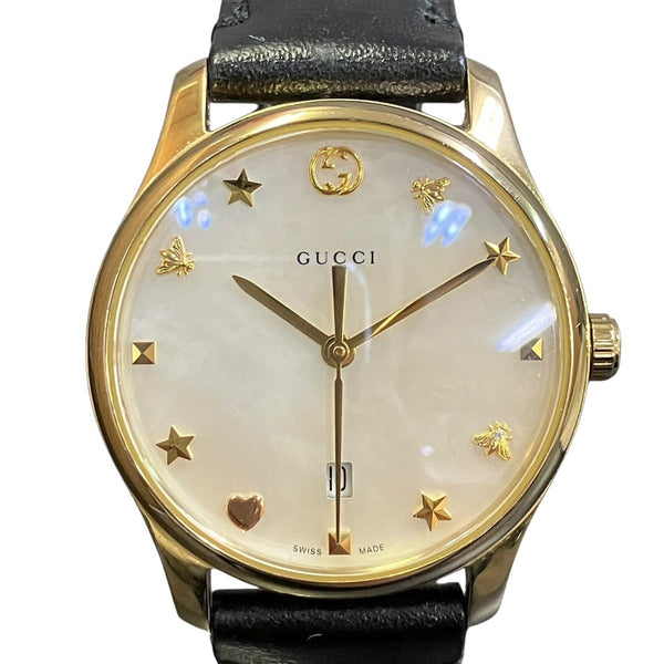 Gucci Mother of Pearl Leather Wristwatch