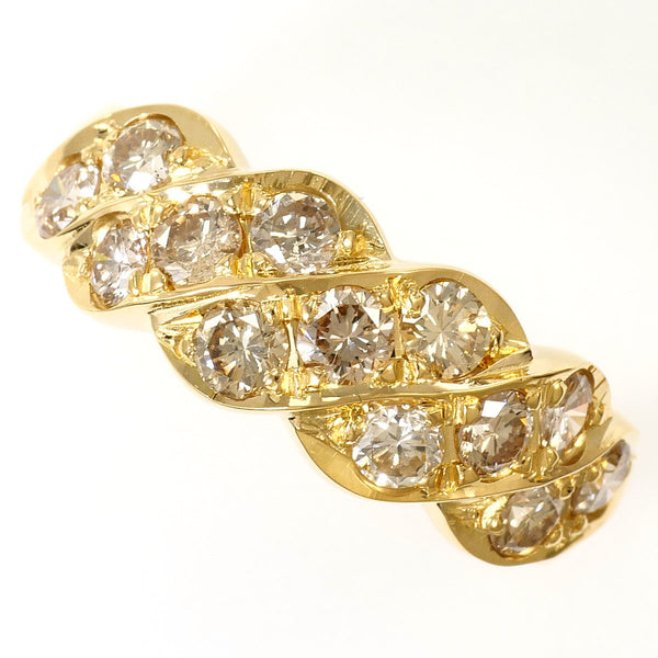 Au750 Yellow Gold Brown Diamond Ring
