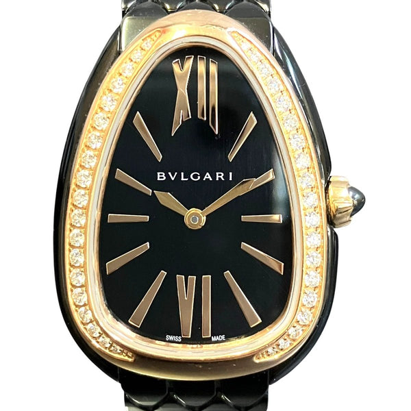 Bvlgari Serpenti Seduttori Stainless Steel Au750 Diamond Watch