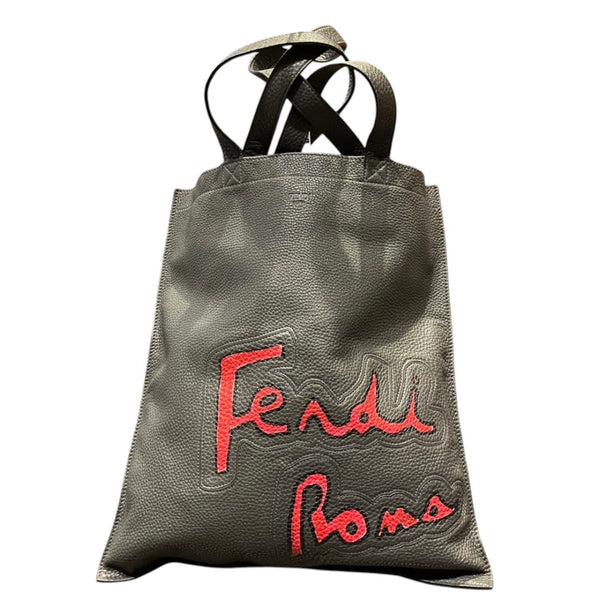 FENDI Leather Suede Tote Bag