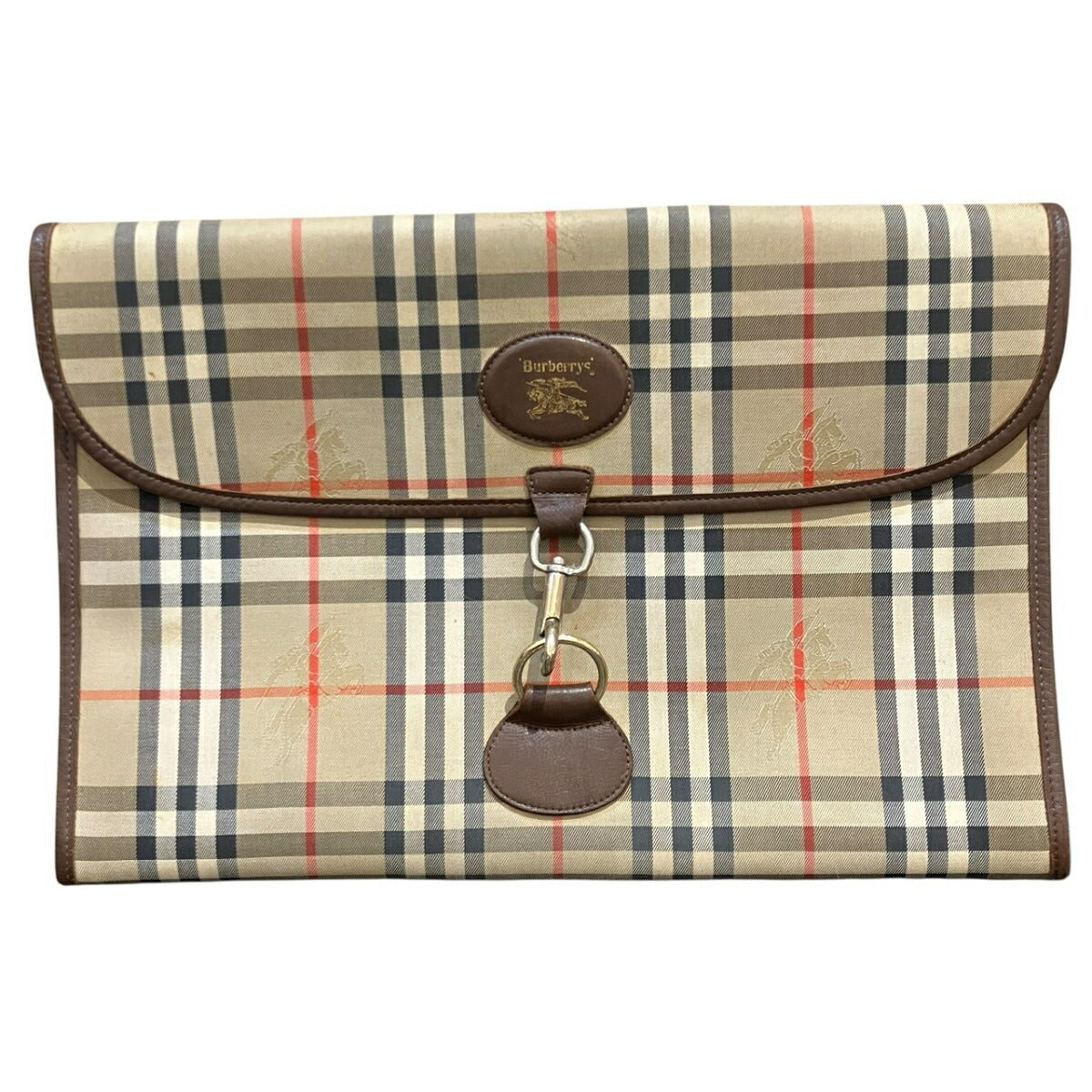 Burberry Canvas Leather Clutch Bag