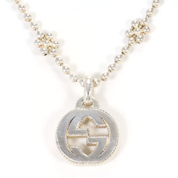 Gucci Interlocking G Flower Silver Necklace