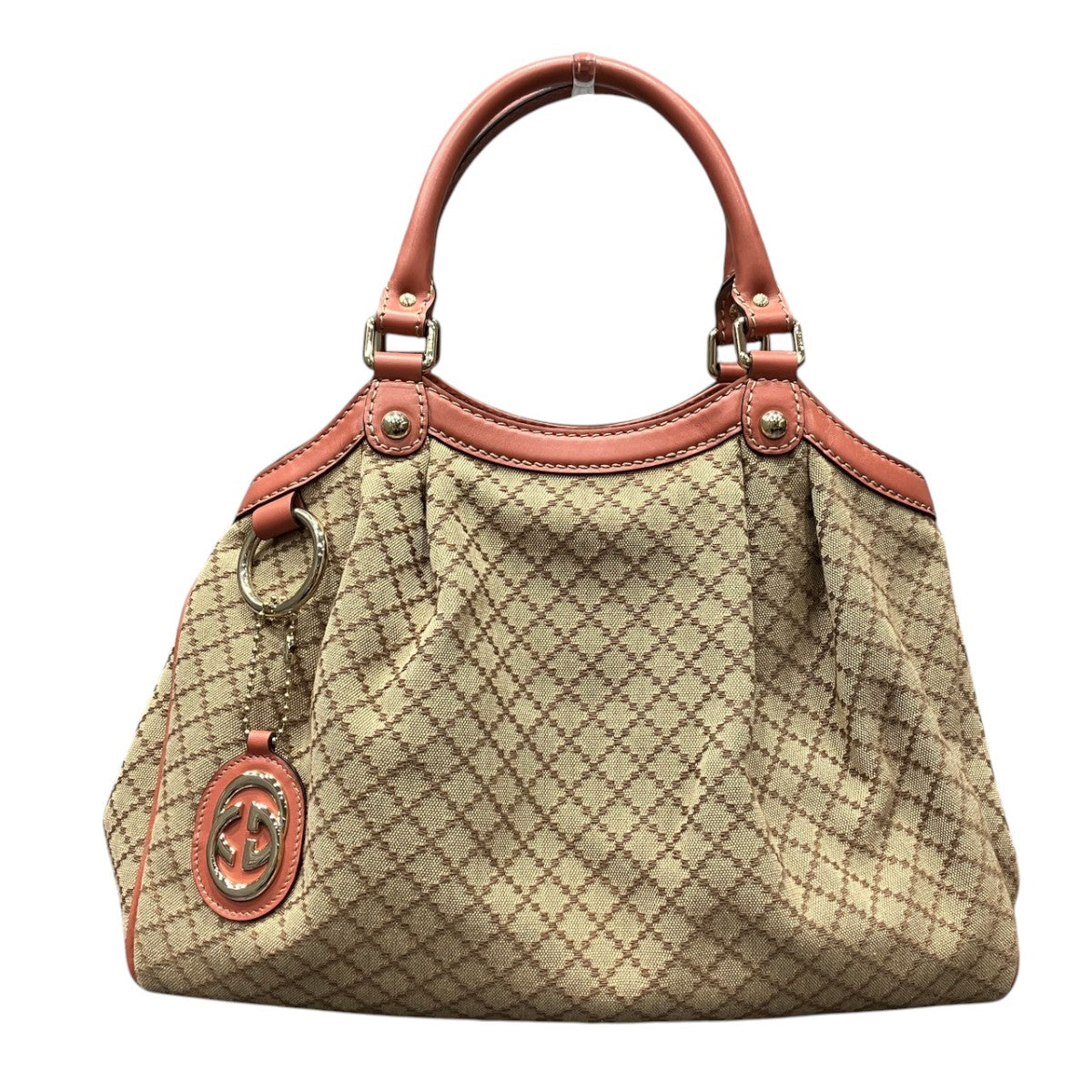 Gucci Diamante Cotton Leather Handbag