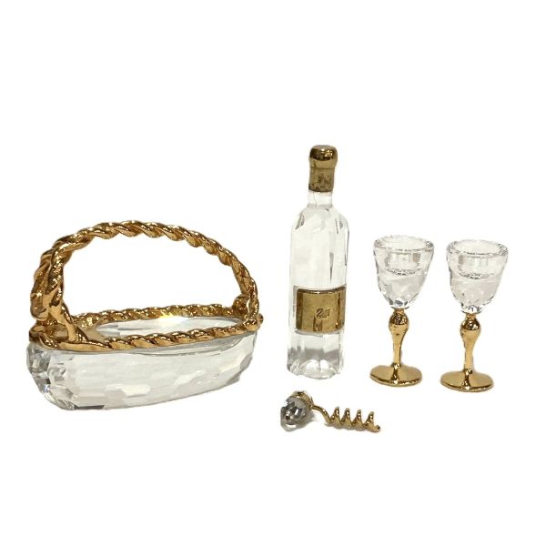 Swarovski Crystal Bottle Glass Basket Opener Set
