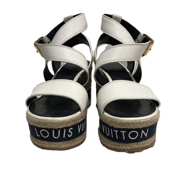 Louis Vuitton Boundary Line Leather Wedge Sandals