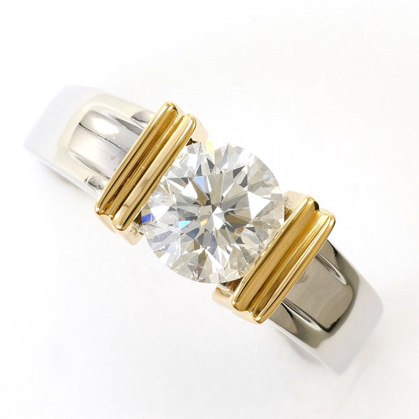 PT900 Platinum Au750 Yellow Gold Diamond Ring