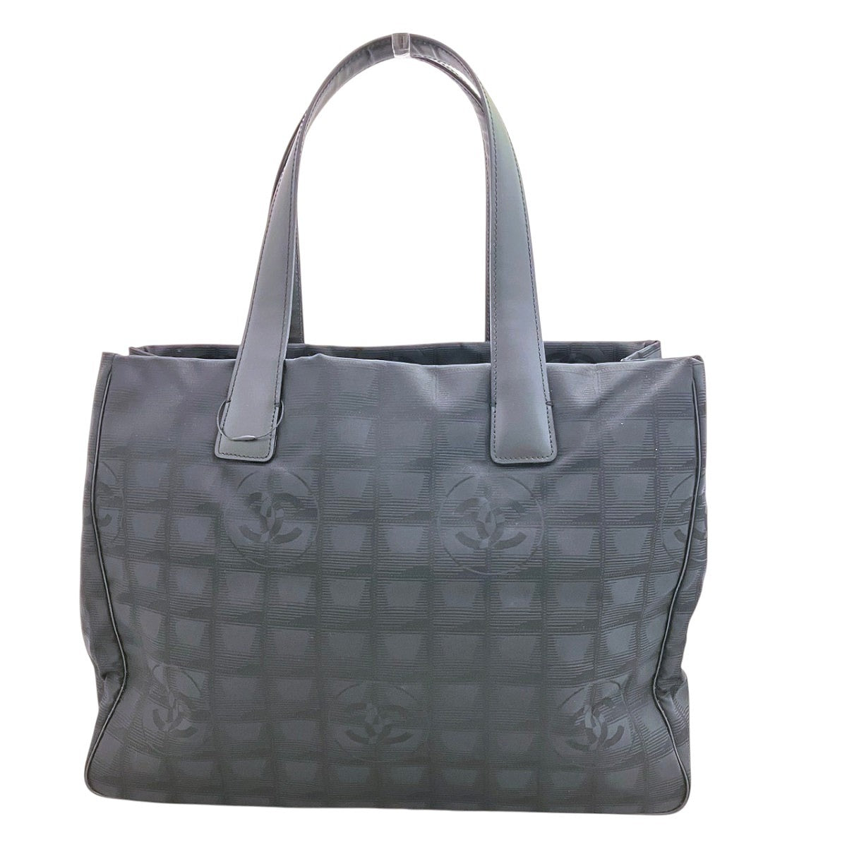 CHANEL New Travel Line Leather Jacquard Tote Bag