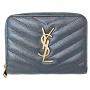 Saint Laurent Compact Zip Around Leather Wallet