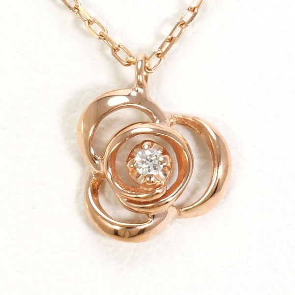 Vendome Aoyama K10 Pink Gold Diamond Necklace