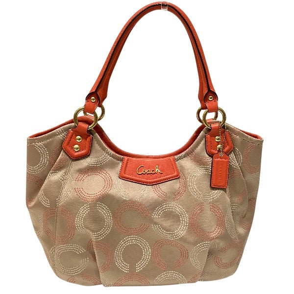 Coach Op Art Leather Nylon Tote Bag