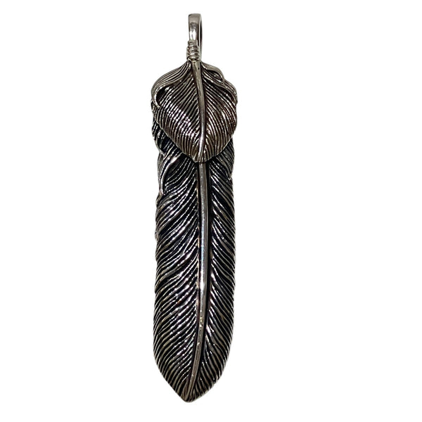 BLESS Feather Stainless Steel Pendant