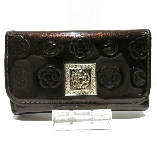 CLATHAS Monogram Enamel Leather Key Case