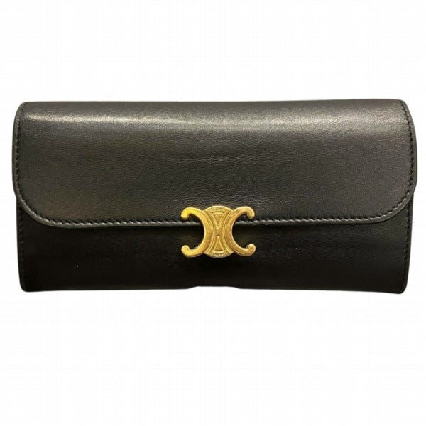 CELINE Triomphe Leather Long Wallet